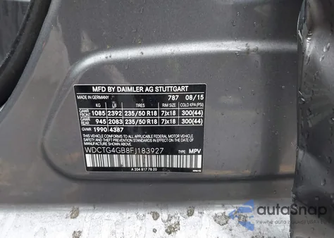 2015 Mercedes-Benz Gla 250 4Matic z USA, uszkodzony, nr VIN WDCTG4GB8FJ183927